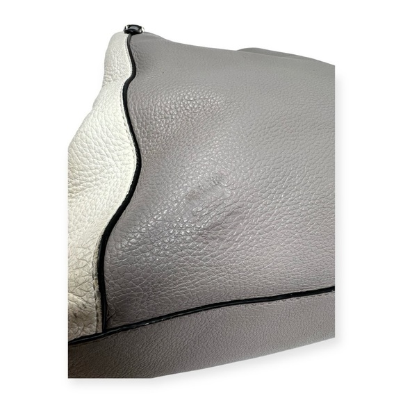 Kate Spade Off White, Black & Grey, Pebbled Leather Satchel Double Handle - Picture 4 of 15